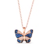 Thumbnail Image 0 of Le Vian Garden Party Sapphire Butterfly Necklace 1/6 ct tw Diamonds 14K Strawberry Gold 19"