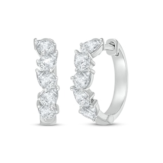 Viola Marquise Double Sided Diamond Hoop Earrings 2.60 CTW 18K White Gold