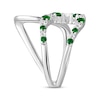 Thumbnail Image 2 of Lab-Created Emerald & White Lab-Created Sapphire Open Loop Deconstructed Ring Sterling Silver