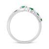 Thumbnail Image 3 of Lab-Created Emerald & White Lab-Created Sapphire Open Loop Deconstructed Ring Sterling Silver