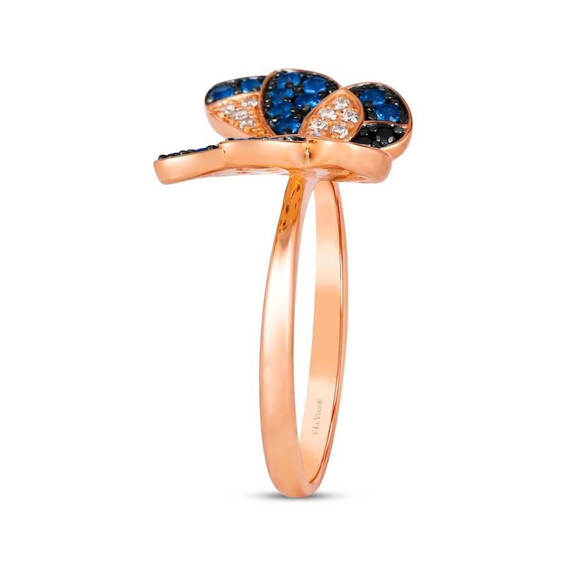 Main Image 2 of Le Vian Garden Party Sapphire Butterfly Ring 1/6 ct tw Diamonds 14K Strawberry Gold