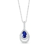 Thumbnail Image 1 of Pear-Shaped Blue Lab-Created Sapphire & White Lab-Created Sapphire Necklace Sterling Silver 18&quot;