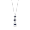 Thumbnail Image 1 of Blue & White Lab-Created Sapphire Trio Drop Necklace Sterling Silver 18&quot;