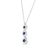 Thumbnail Image 2 of Blue & White Lab-Created Sapphire Trio Drop Necklace Sterling Silver 18&quot;