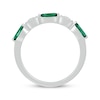 Thumbnail Image 2 of Marquise-Cut Lab-Created Emeralds & White Lab-Created Sapphire Ring Sterling Silver