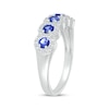 Thumbnail Image 1 of Blue & White Lab-Created Sapphire Five-Stone Ring Sterling Silver