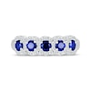 Thumbnail Image 3 of Blue & White Lab-Created Sapphire Five-Stone Ring Sterling Silver