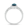 Thumbnail Image 2 of Pear-Shaped London Blue Topaz & White Lab-Created Sapphire Ring 10K White Gold