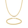 Thumbnail Image 1 of Semi-Solid Miami Cuban Curb Chain Necklace & Bracelet Set 10K Yellow Gold