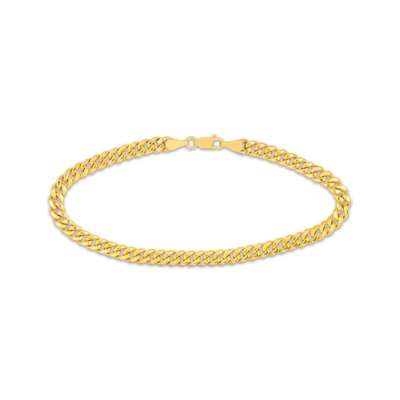 Main Image 2 of Semi-Solid Miami Cuban Curb Chain Necklace & Bracelet Set 10K Yellow Gold