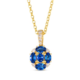 Le Vian Sapphire Necklace 1/6 ct tw Diamonds 14K Honey Gold 19&quot;