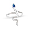 Thumbnail Image 1 of Le Vian Pear-Shaped Blue Sapphire Snake Ring 1/8 ct tw Diamonds 14K Vanilla Gold Size 7