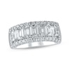 Thumbnail Image 0 of Lab-Grown Diamonds by KAY Emerald & Round-Cut Anniversary Ring 2-1/2 ct tw 14K White Gold