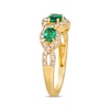 Thumbnail Image 2 of Le Vian Oval-Cut Emerald Ring 3/8 ct tw Diamonds 14K Honey Gold