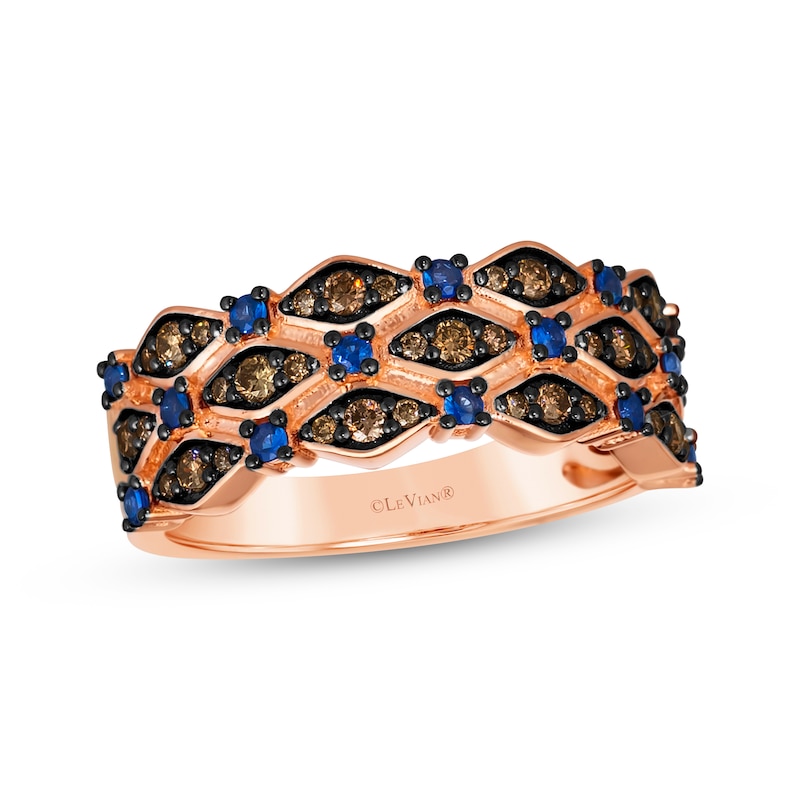 Main Image 1 of Le Vian Venetian Mosaic Sapphire Ring 1/3 ct tw Diamonds 14K Strawberry Gold