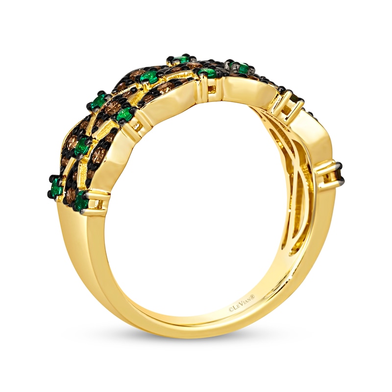 Main Image 3 of Le Vian Venetian Mosaic Emerald Ring 1/3 ct tw Diamonds 14K Honey Gold