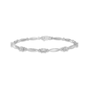 Thumbnail Image 1 of Oval-Cut White Lab-Created Sapphire Link Bracelet Sterling Silver 7.25&quot;