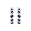 Thumbnail Image 2 of Blue & White Lab-Created Sapphire Swirl Hoop Earrings Sterling Silver