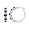 Thumbnail Image 3 of Blue & White Lab-Created Sapphire Swirl Hoop Earrings Sterling Silver