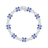 Thumbnail Image 1 of Multi-Shape Blue Lab-Created Sapphire & White Lab-Created Sapphire Butterfly Infinity Bracelet Sterling Silver 7.25&quot;