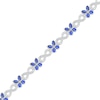 Thumbnail Image 2 of Multi-Shape Blue Lab-Created Sapphire & White Lab-Created Sapphire Butterfly Infinity Bracelet Sterling Silver 7.25&quot;