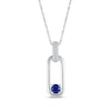 Thumbnail Image 1 of Blue & White Lab-Created Sapphire Drop Necklace Sterling Silver 18&quot;