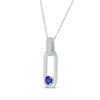 Thumbnail Image 2 of Blue & White Lab-Created Sapphire Drop Necklace Sterling Silver 18&quot;