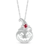 Thumbnail Image 1 of Lab-Created Ruby Jack-o-Lantern Necklace Sterling Silver 18&quot;