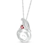 Thumbnail Image 2 of Lab-Created Ruby Jack-o-Lantern Necklace Sterling Silver 18&quot;