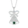 Thumbnail Image 1 of Lab-Created Emerald & White Lab-Created Sapphire Bell Necklace Sterling Silver 18&quot;