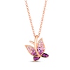 Thumbnail Image 0 of Le Vian Garden Party Ombré Pink & White Sapphire Butterfly Necklace 14K Strawberry Gold 19"