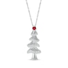 Thumbnail Image 1 of Lab-Created Ruby & White Lab-Created Sapphire Christmas Tree Necklace Sterling Silver 18&quot;