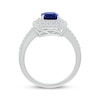 Thumbnail Image 3 of Cushion-Cut Blue Lab-Created Sapphire & White Lab-Created Sapphire Ring Sterling Silver