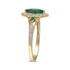 Thumbnail Image 2 of Marquise-Cut Emerald & Diamond Ring 1/4 ct tw 10K Yellow Gold