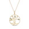 Thumbnail Image 2 of Emerald & DIamond Tree of Life Pendant 1/20 ct tw 10K Yellow Gold 18"