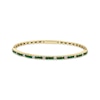 Thumbnail Image 1 of Square-Cut Emerald & Round-Cut Diamond Bangle Bracelet 5/8 ct tw 14K Yellow Gold