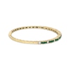 Thumbnail Image 2 of Square-Cut Emerald & Round-Cut Diamond Bangle Bracelet 5/8 ct tw 14K Yellow Gold