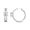 Thumbnail Image 3 of Asscher-Cut White Lab-Created Sapphire Hoop Earrings Sterling Silver