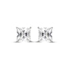 Thumbnail Image 2 of Square-Cut White Lab-Created Sapphire Solitaire Stud Earrings Sterling Silver