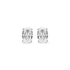 Thumbnail Image 1 of Oval-Cut White Lab-Created Sapphire Solitaire Stud Earrings Sterling Silver