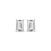 Thumbnail Image 2 of Emerald-Cut White Lab-Created Sapphire Solitaire Stud Earrings Sterling Silver