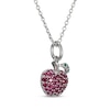 Thumbnail Image 1 of Lab-Created Ruby & Lab-Created Emerald Apple Necklace Sterling Silver 18"