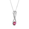 Thumbnail Image 2 of Lab-Created Ruby & White Lab-Created Sapphire Swirl Necklace Sterling Silver 18&quot;