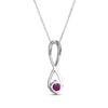 Thumbnail Image 3 of Lab-Created Ruby & White Lab-Created Sapphire Swirl Necklace Sterling Silver 18&quot;