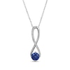 Thumbnail Image 1 of Blue & White Lab-Created Sapphire Swirl Necklace Sterling Silver 18&quot;