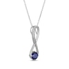 Thumbnail Image 2 of Blue & White Lab-Created Sapphire Swirl Necklace Sterling Silver 18&quot;