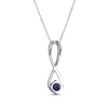 Thumbnail Image 3 of Blue & White Lab-Created Sapphire Swirl Necklace Sterling Silver 18&quot;