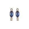 Thumbnail Image 1 of Oval-Cut Blue Lab-Created Sapphire Huggie Hoop Earrings 10K Yellow Gold