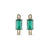 Thumbnail Image 1 of Emerald-Cut Lab-Created Emerald Huggie Hoop Earrings 10K Yellow Gold