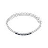 Thumbnail Image 2 of Oval-Cut Blue Lab-Created Sapphire & White Lab-Created Sapphire Adjustable Line Bracelet Sterling Silver 6.25&quot; to 9&quot;